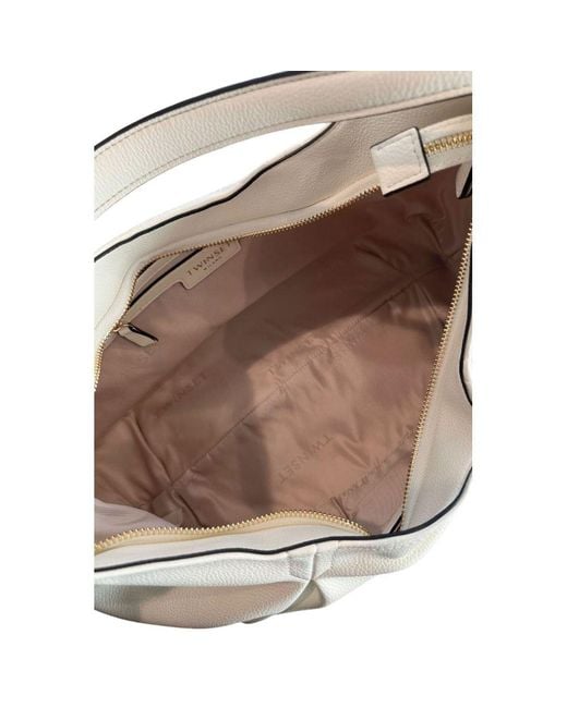 Twinset Metallic White Pu Shoulder Bag