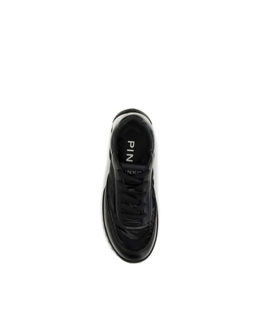 Pinko Black Fabric Low Top Sneakers