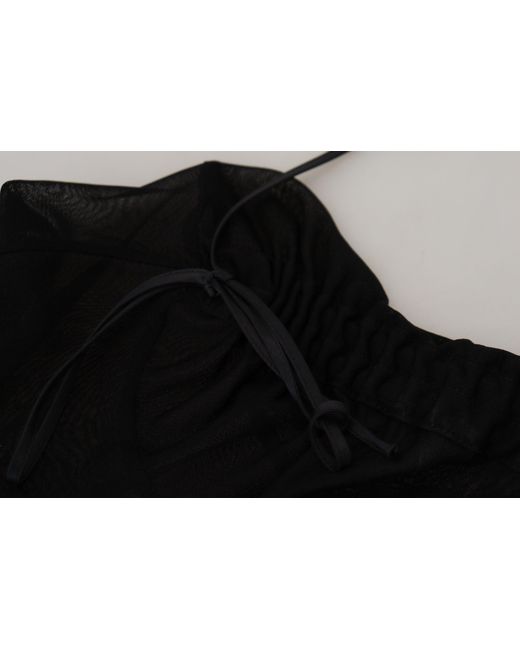 Dolce & Gabbana Black Viscose Bodycon Sheath Midi Dress
