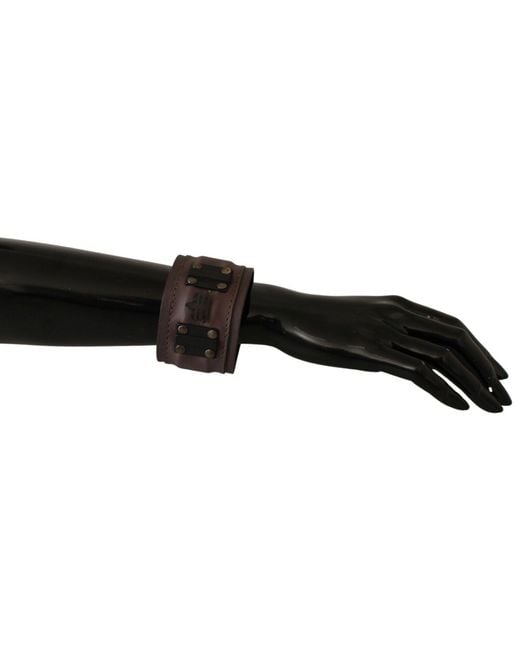 Ermanno Scervino Black Elegant Leather Bracelet