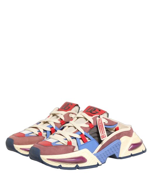 Dolce & Gabbana White Multicolor Low Top Airmaster Sneakers Shoes for men