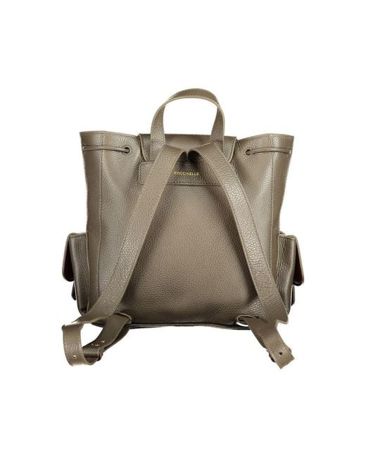 Coccinelle Multicolor Brown Leather Backpack