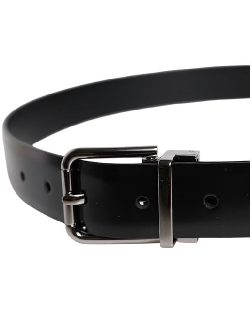 Dolce & Gabbana Black Buckled Leather Belt for men
