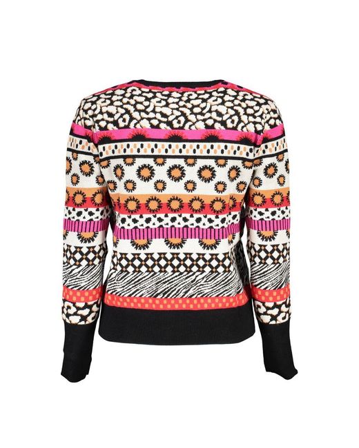 Desigual Black Chic Contrast Crew Neck Sweater