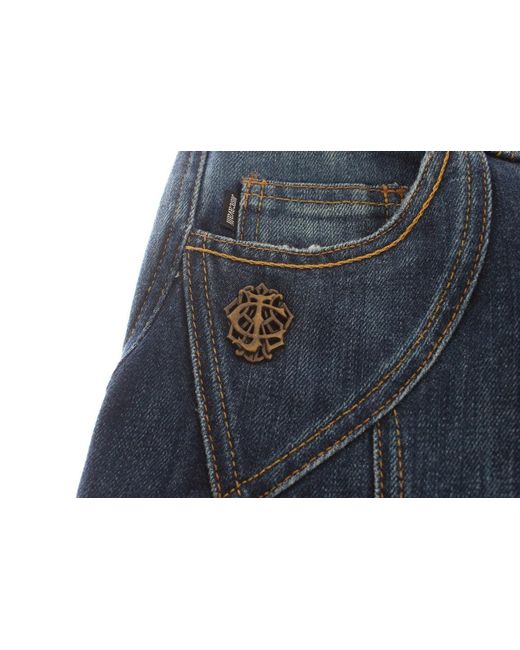 Roberto Cavalli Blue Cotton Stretch Low Waist Jeans
