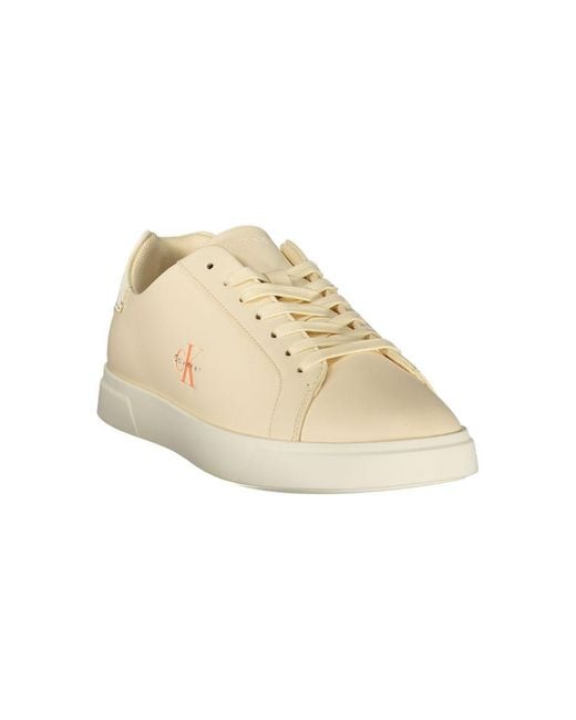Calvin Klein Natural Beige Polyurethane 's Sneaker