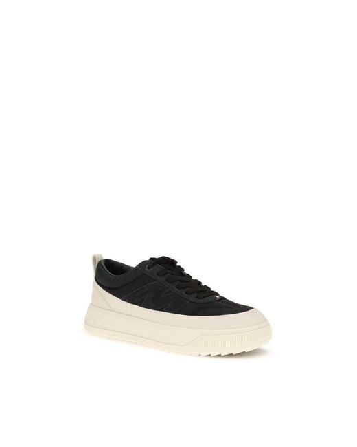 Moncler Black Calf Leather Bos Taurus Athletic Sneakers for men