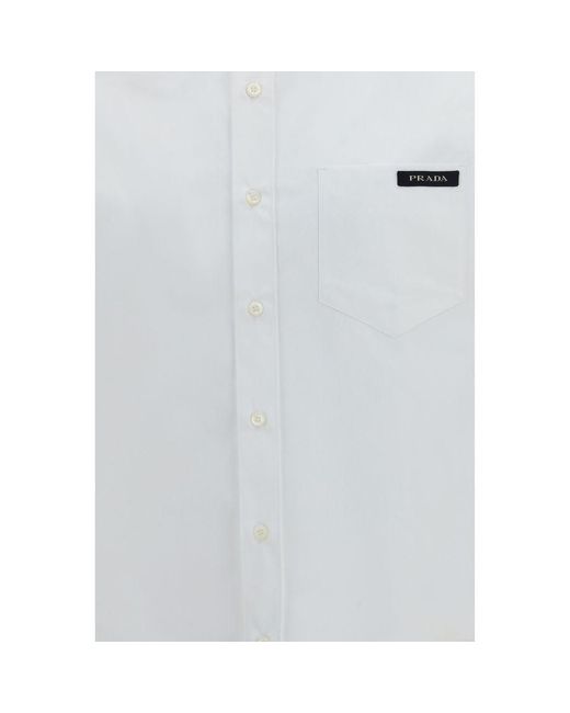 Prada White Cotton Dress Shirt for men