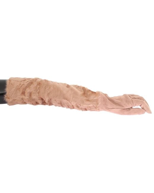 Dolce & Gabbana Multicolor Elegant Suede Elbow-Length Gloves