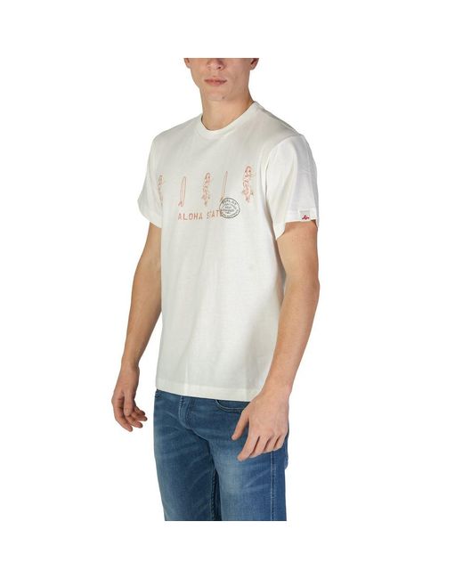 Replay Gray White Cotton T for men