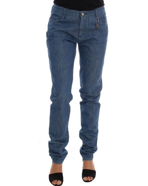 CoSTUME NATIONAL Wash Cotton Boyfriend Fit Jeans Blue Sig30128