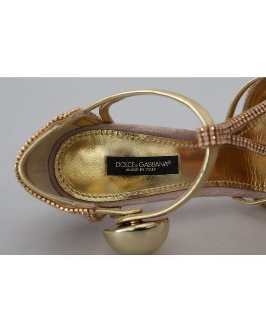 Dolce & Gabbana Metallic Elegant Crystal Pumps With High Heels