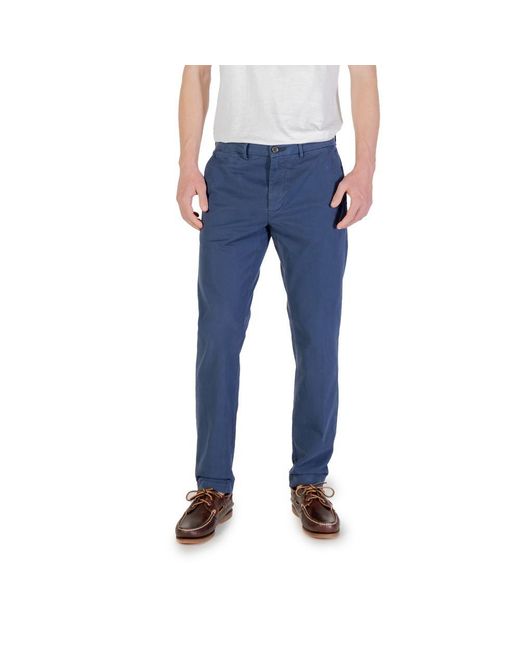 Borghese Blue Cotton Skinny Pants for men