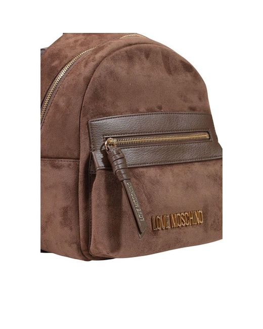 Love Moschino Brown Polyester Backpack