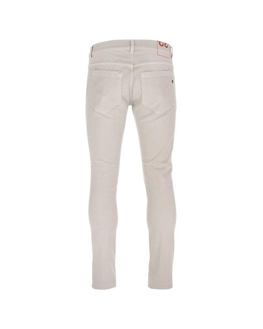 Dondup Gray Chic Stretch Cotton Trousers for men