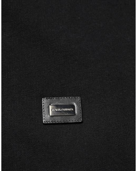 Dolce & Gabbana Sweater Black Cotton Hooded Men Sweatshirt Sweater for men