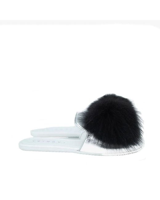 Joshua Sanders Black Leather And Fur Mules for men