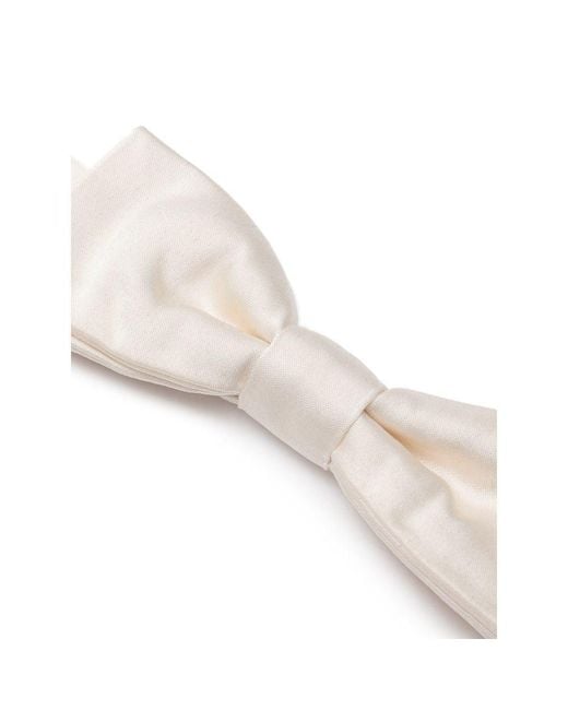 Dolce & Gabbana White Silk Bow Tie for men