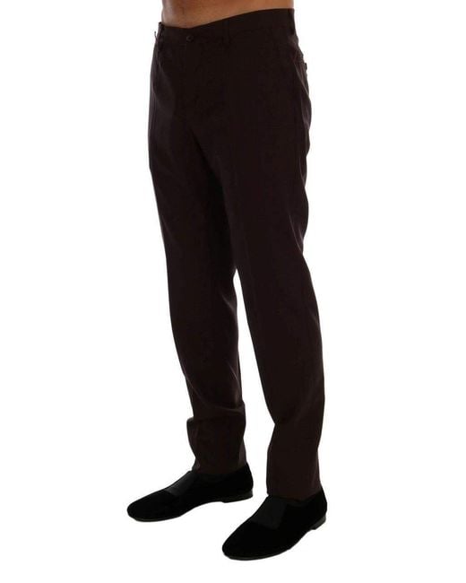 Dolce & Gabbana Black Wool Stretch Formal Pants for men