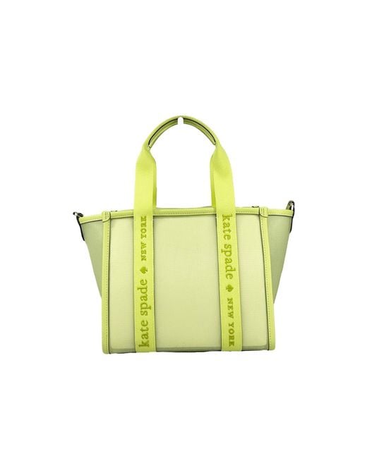 Kate Spade Yellow Canvas Kip Small Tote Crossbody Bag