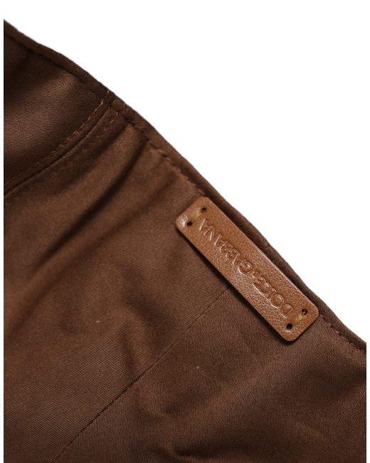 Dolce & Gabbana Men Brown Cotton Newsboy Capello Cabbie Hat for men
