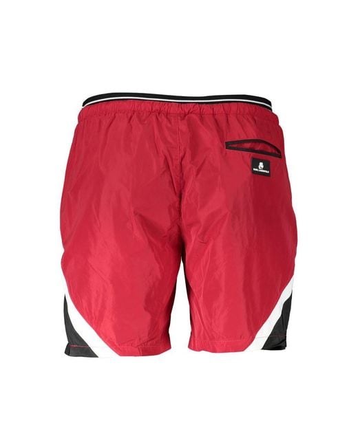 Karl Lagerfeld Red Polyester Swim Boxer for men