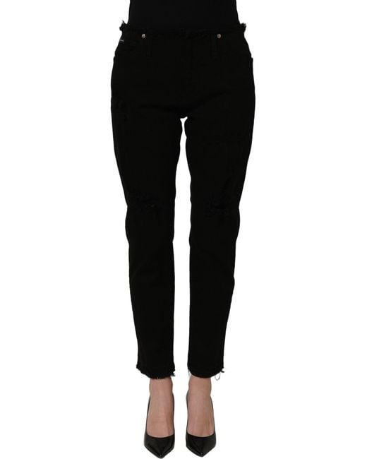 Dolce & Gabbana Black Cotton Skinny Denim Trouser Jeans