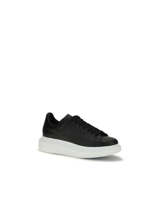 McQueen Black Calf Leather Bos Taurus Platform Sneakers