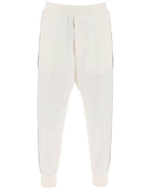 DSquared² White Wool Blend Tailored Jog Pants for men