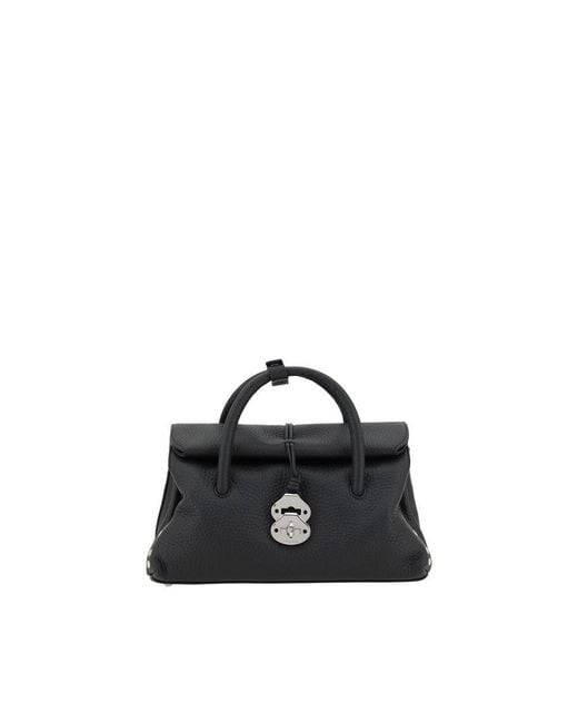 Zanellato Black Calf Leather Bos Taurus Shoulder Bag
