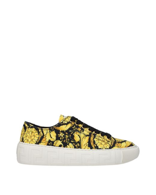 Versace Yellow Gold Fabric Sneakers for men