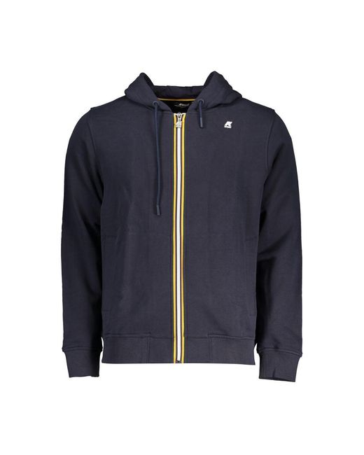 K-Way Blue Contrast Detail Hooded Cotton Sweater for men