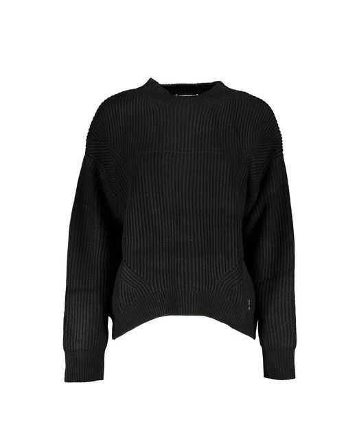 Patrizia Pepe Black Chic Turtleneck Sweater With Contrast Accents