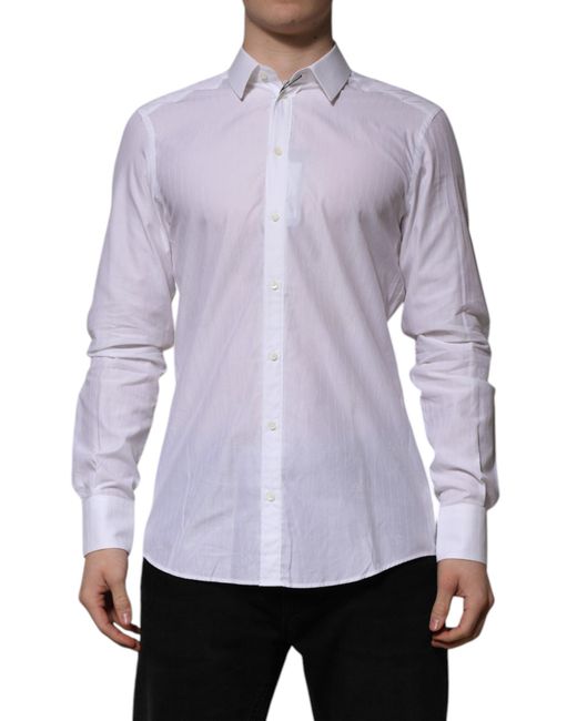 Dolce & Gabbana Purple Cotton Martini Long Sleeve Formal Shirt for men