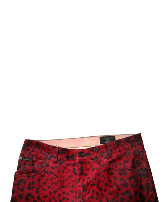 Dolce & Gabbana Red Slim-Fit Jeans for men