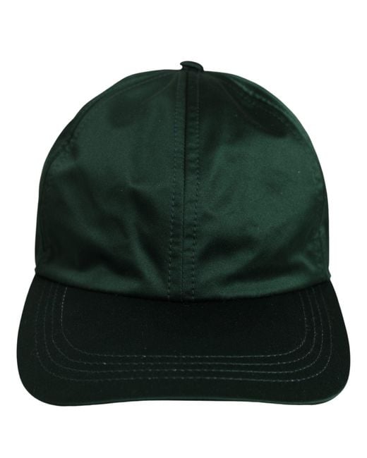 Dolce & Gabbana Black Men Deep Green Cotton Baseball Cap 6 Panels Hat for men