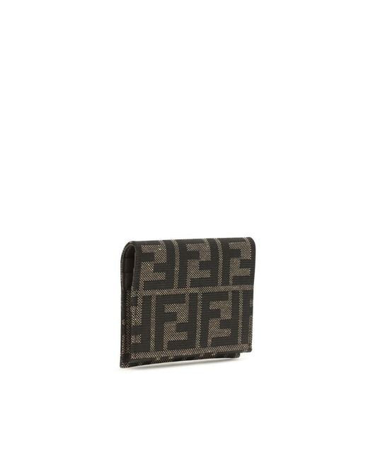 Fendi Gray Brown Polyester Wallet