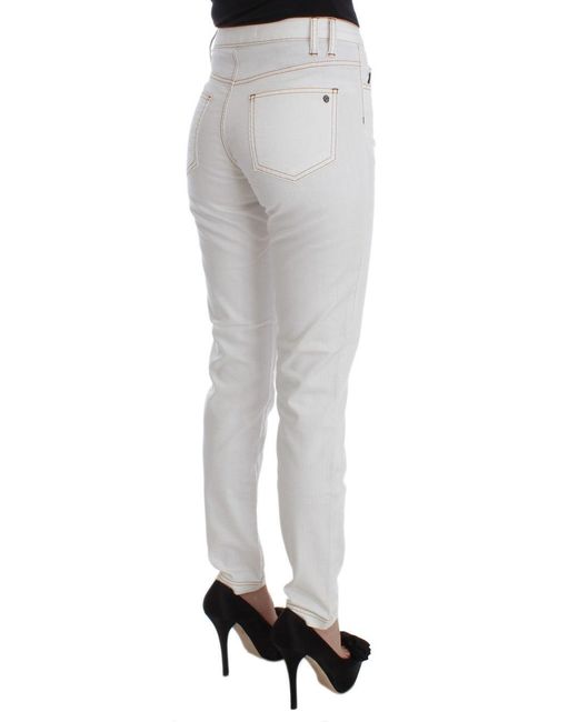 Roberto Cavalli White Chic Slim Fit Denim