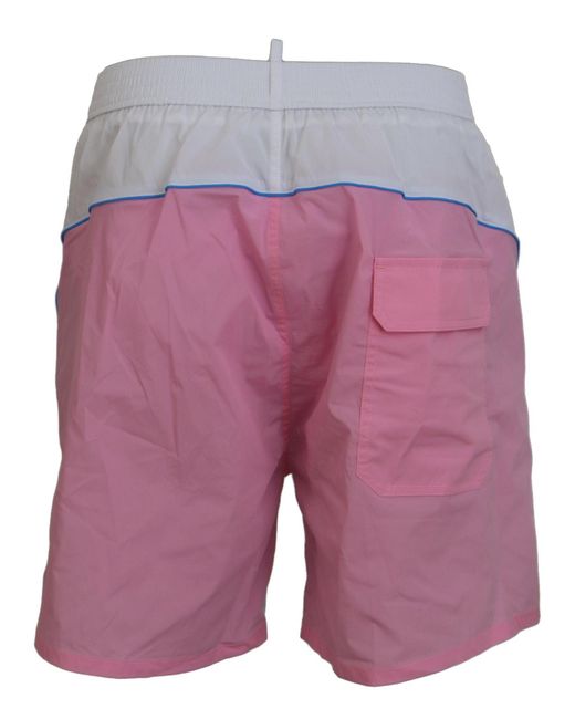 DSquared² Gray Dsqua² Logo Print Beachwear Shorts Swimwear for men
