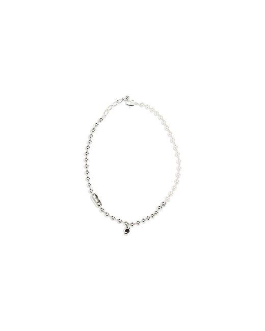 McQueen Metallic White Brass Necklace for men
