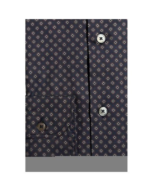 Bagutta Blue Cotton Slim Fit Shirt for men