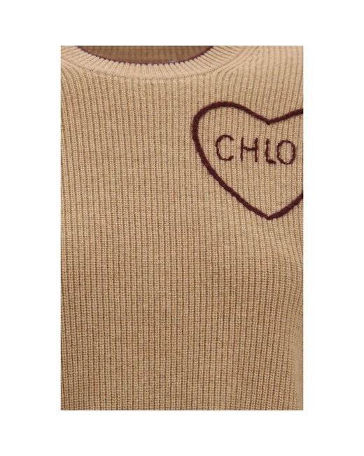 Chloé Natural Beige Wool Oves Aries Sweatshirt