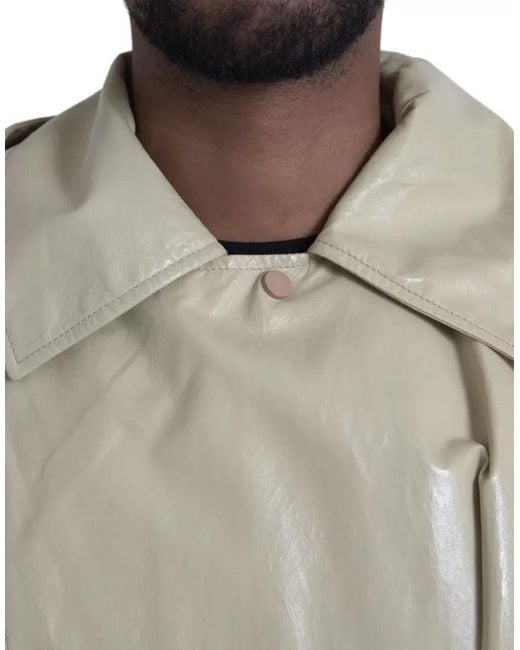Bottega Veneta Natural Lambskin Leather Trench Coat Jacket for men