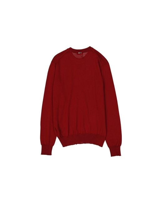 Herno Red Multicolor Virgin Wool Sweatshirt for men