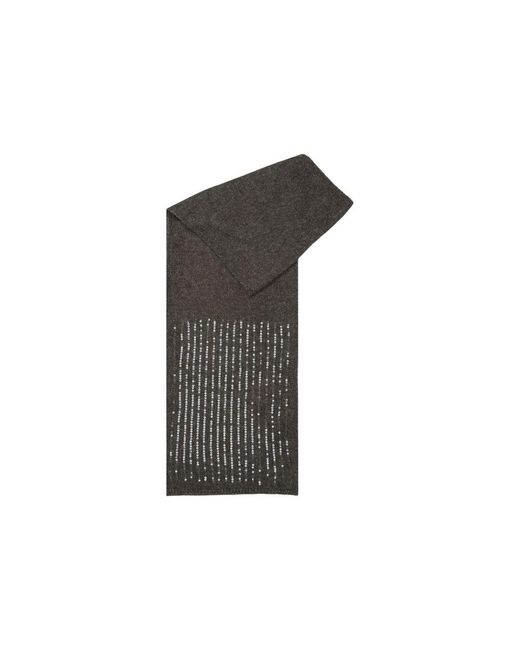 Pieces Gray Bicolor Recycled Polyester Scarf