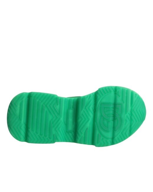 Dolce & Gabbana Green Multicolor Daymaster Low Top Sneakers Shoes