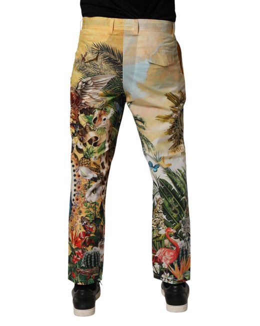 Dolce & Gabbana Black Multicolor Tropical King Lounge Trouser Pants for men