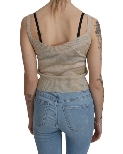 Byblos Blue Elegant Sleeveless Spaghetti Strap Tank