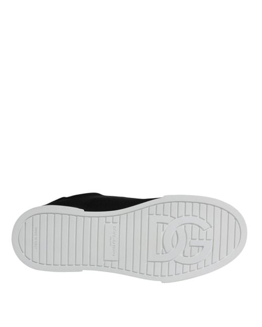 Dolce & Gabbana Black Lowtop Canvas Sneakers