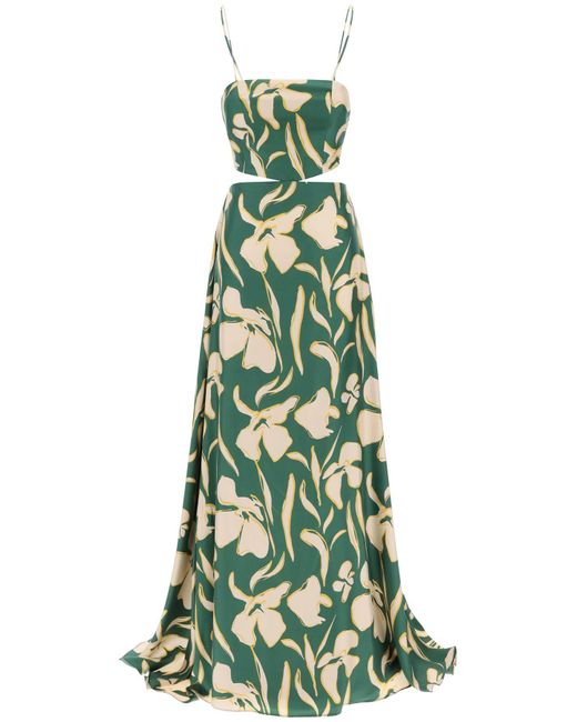 Raquel Diniz Green Long Silk Bali Dress